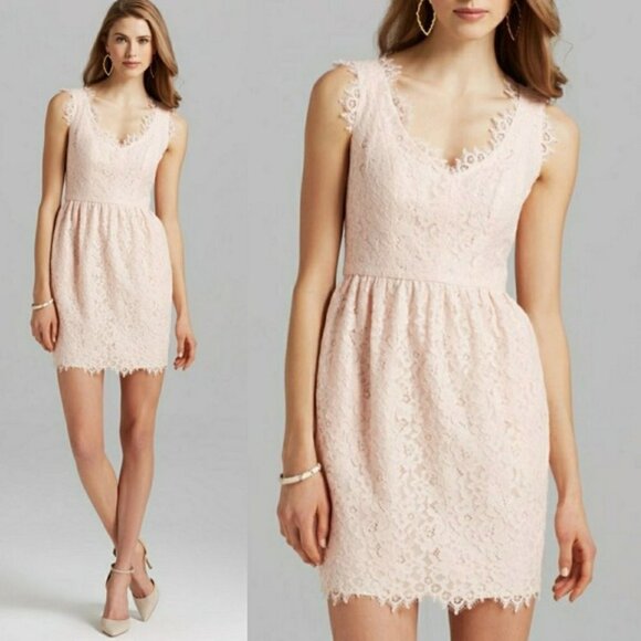 Shoshanna Sierra Pink Lace Sleeveless Cocktail Dress Size 12 - Picture 2 of 9